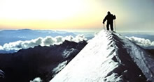 Alpinista en la Cima, fotografía.