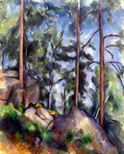 Pintura de naturaleza por Cézanne.